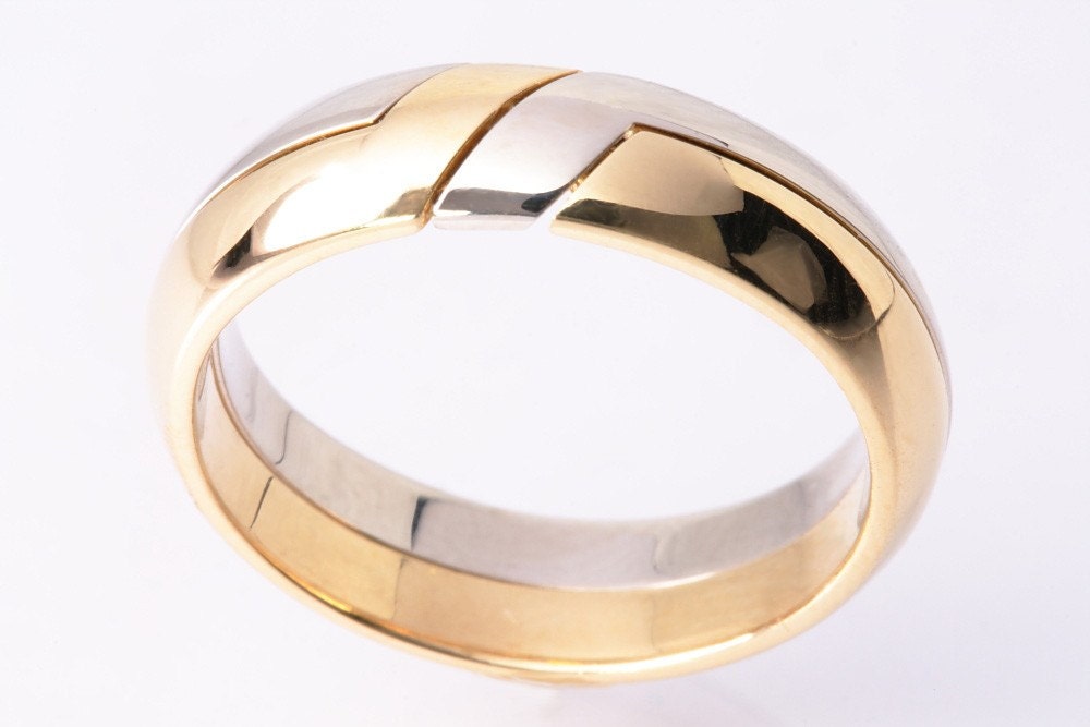 18K Gemini  3.5mm, a Gimmal  Wedding Band