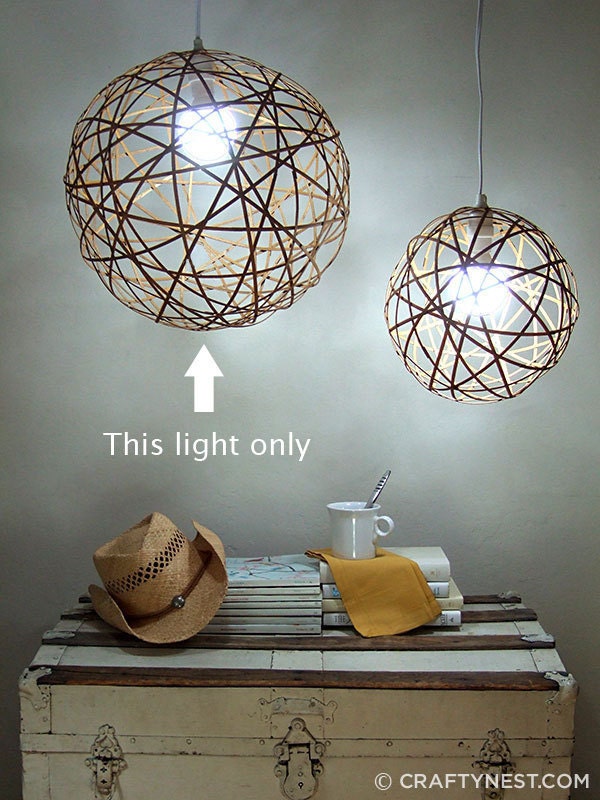Bamboo orb pendant light - large