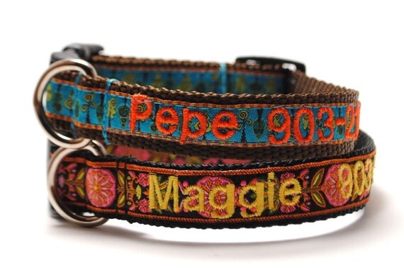 Personalized Dog Collar Name and Phone - Choose your Design Personalized Dog Collar Name and Phone - Choose your Design