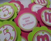 Hot Pink and Green Cupcake Party Picks