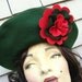 Funky Floral Felt Beret - 1960's Chic