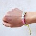 Friendship bracelet rainbow pastels macrame rhinestone disco ball beads