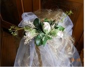 First Communion wedding veil bridal headpiece comb roses white