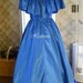 Vntg 70's 80s gown dress Southern Belle Victorian Ball Civil War Blue Free ship