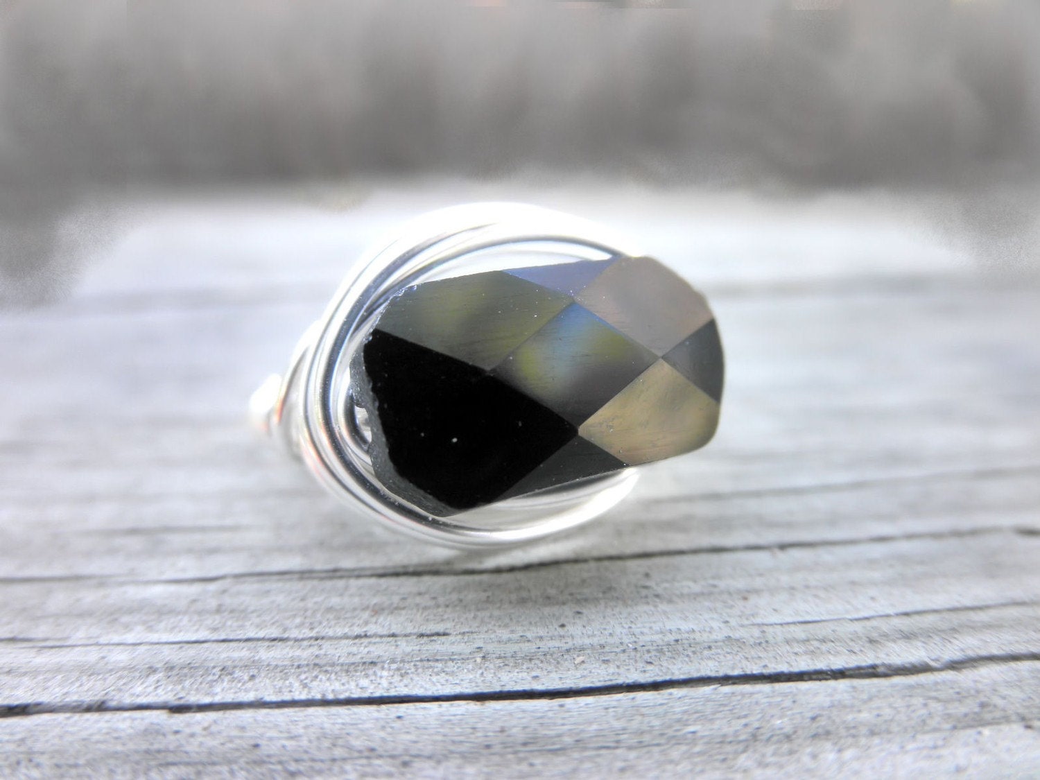 Black Ring - To Order - Black Onyx Stone - Black, Classic, Simple, Night,  Elegant, Sophisticated, Feminine, Seductive, Lovely