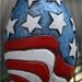 Wooden Egg with US Flag Carving christmas gift idea god bless america blue white red navy army airforce stars star