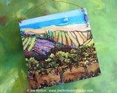 California Coastal Vineyard Art on Aluminum