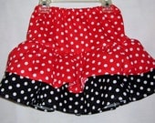 New handmade size 2t  Minnie mouse red and white polka dot ruffled  twirl skirt
