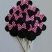 Minnie Mouse Cupcake Toppers-Pink Bow