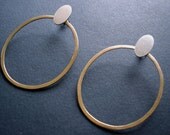 Silver and Brass Oval Hoop earrings