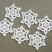6 Crochet Snowflake Ornaments -- Large Snowflake B84, in White