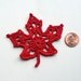 4 Crochet Leaf Appliques -- Red Maple Leaves