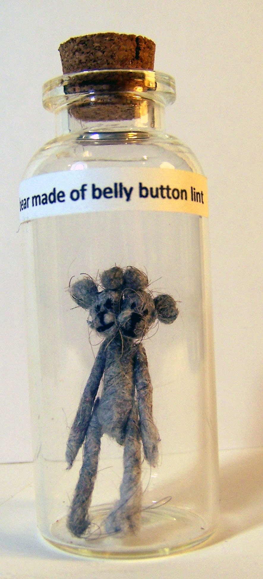 Siamese Twin Bears made of Belly Button Lint
