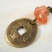 Christmas In July Sale - China Blossom - Chinese Coin Charm - Keychain - Purse Clip