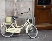 Paris Photography - Tour de France Parisian yellow Bike - 12x12 photograph on wood photo block - affordable home decor - France