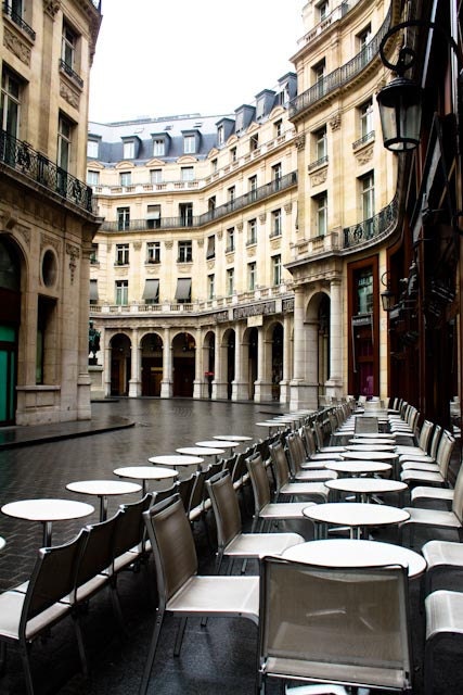 Paris photography - Rainy Morning in a Paris Cafe 11x14 Fine Art Photograph - European Photo - French Home Decor - Black and white