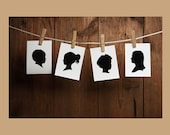 Custom Silhouette Portrait - Unframed 5x7 Art Print