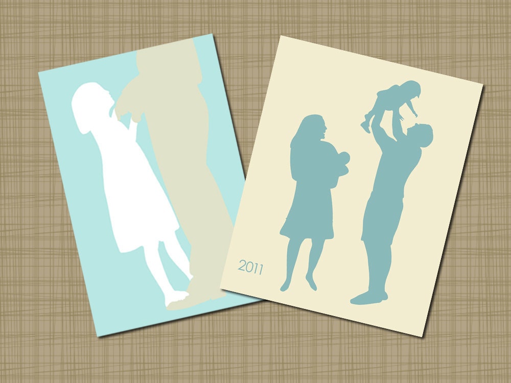 Custom Full Body Silhouette Portrait - Unframed 11x14 Art Print
