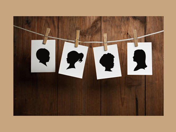 Custom Silhouette Portrait - Unframed 5x7 Art Print