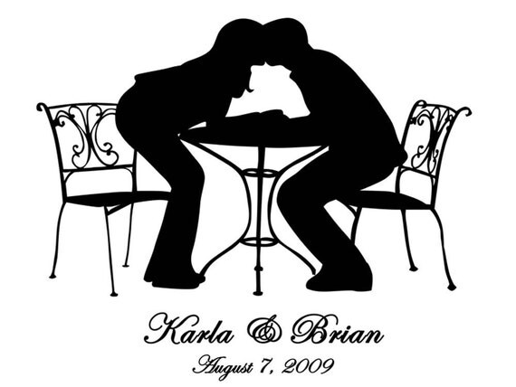 Custom Silhouette Portrait - Wedding Couple - JUST SEND ME YOUR PHOTO AND I DO THE REST