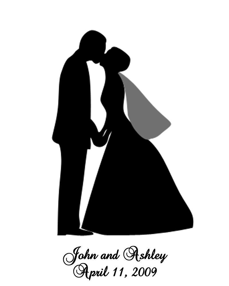 free wedding couple silhouette clip art - photo #17