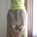 Recycled Khaki Skirt, Pink and Green Floral Skirt, Khaki Skirt, Upcycled Clothing, Button up Skirt