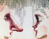archival art print, NOSE TO NOSE, 8.5 x 11