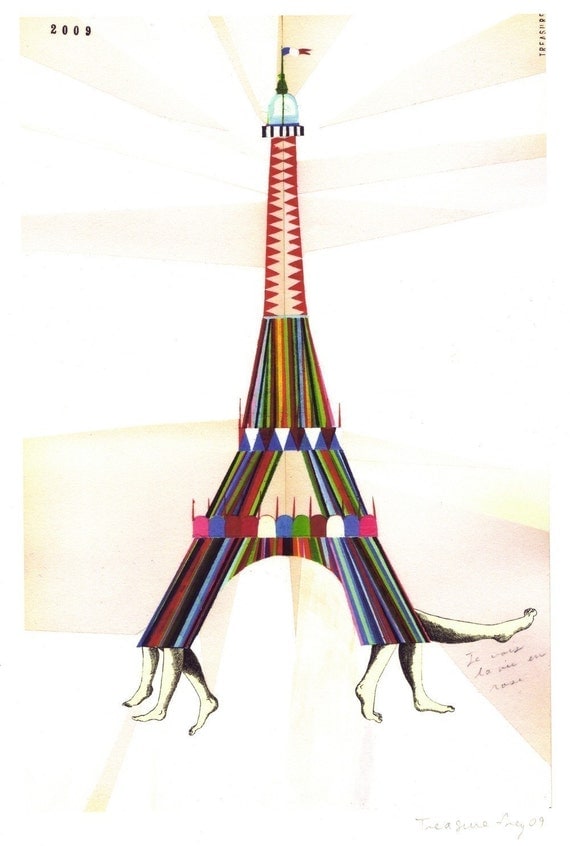 WALKING EIFFEL TOWER print