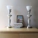 RESERVED vintage table lamps, nautical decor, milk glass shades