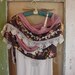 Romantic prairie shawl or scarf with rosette brooch