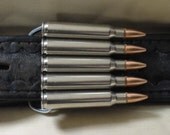 Bullet Belt Buckle Military 5.56 223 Remington Nickel