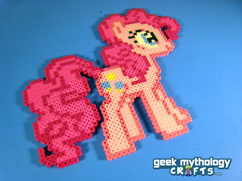 Pinkie Pie - My Little Pony Friendship is Magic - Perler Bead Sprite - Pixel Art Decoration