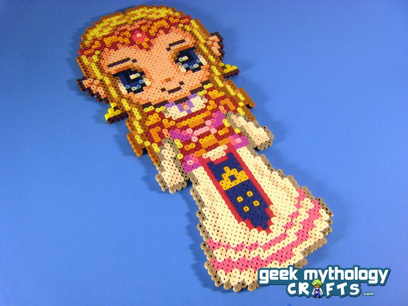 Princess Zelda Nintendo - Custom Chibishou Perler Bead Sprite Pixel Art Decoration