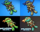 Teenage Mutant Ninja Turtles Chibishou Perler Bead Sprite Decoration - YOU CHOOSE 1 - Leonardo, Raphael, Michelangelo, or Donatello