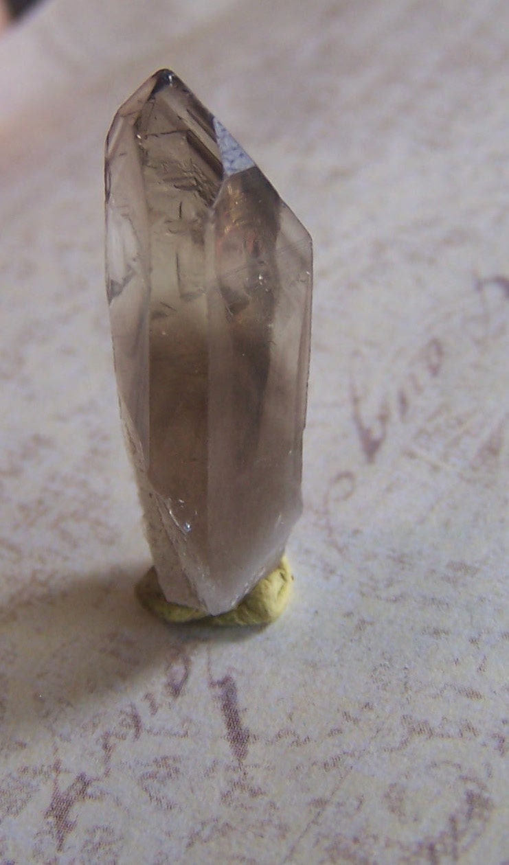 Smoky Citrine Quartz Crystal Point - With Phantoms - Crystal point - wire wrapping stone - coyoterainbow - castellated crystal - cluster