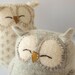 Upcycled Felted Wool Grey Sleepy Owl