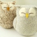 Upcycled Felted Wool Grey Sleepy Owl