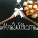 LARGE letters Personalized Bride Hanger for Wedding Dress Original Unique Wired Art Design PEARLS and RIBBON accents included