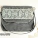 Lace Women's Handbag- Shoulder Bag to Wristlet - Grey Waxed Canvas Detailed with Vintage Lace - Steel Blue