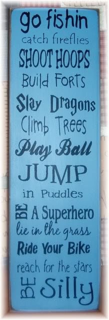 Fun for  Boys typography primitive wood sign