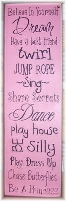 Fun for Girls typography primitive wood sign