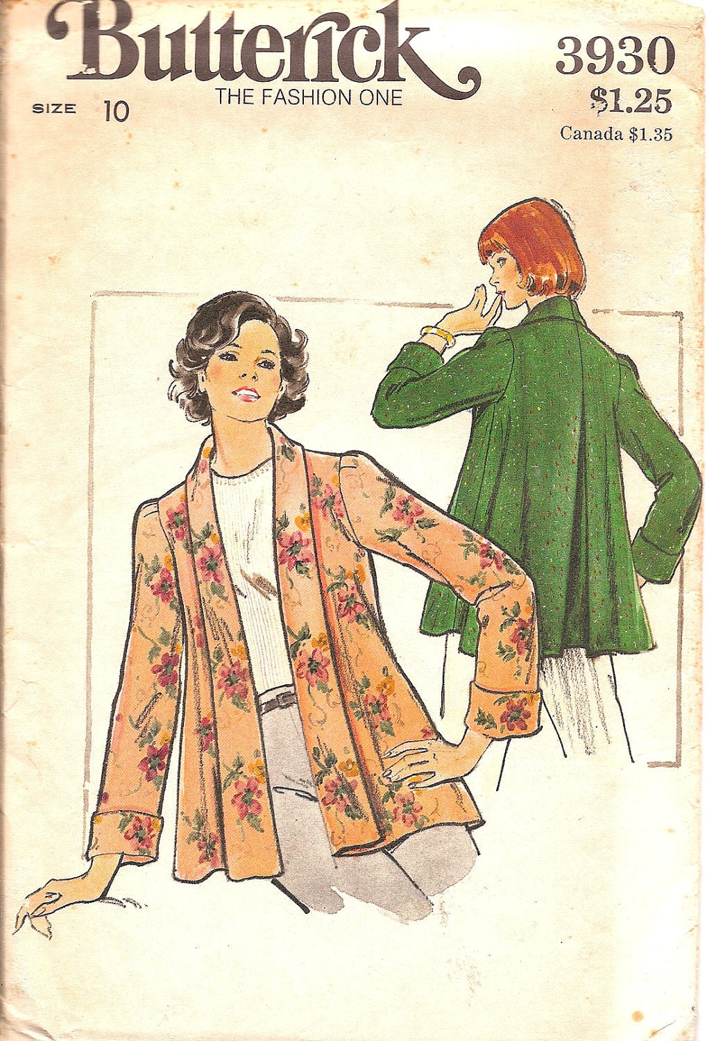 Vintage Sewing Pattern Butterick 3930 Swing Jacket Uncut