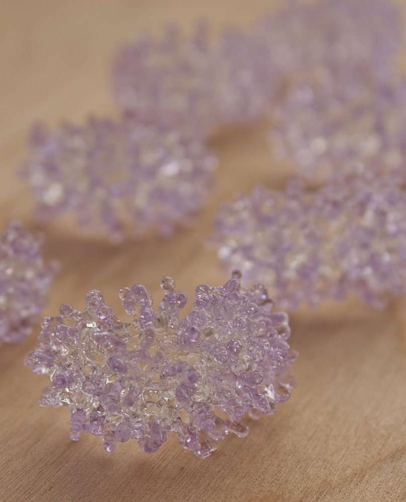 Glass Cluster Ring - Lilac