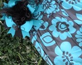 Brown and Calypso Girls Baby Over The Top Boutique Hair Bow on Matching Headband M2M Carters Free Shipping On All Addional Items