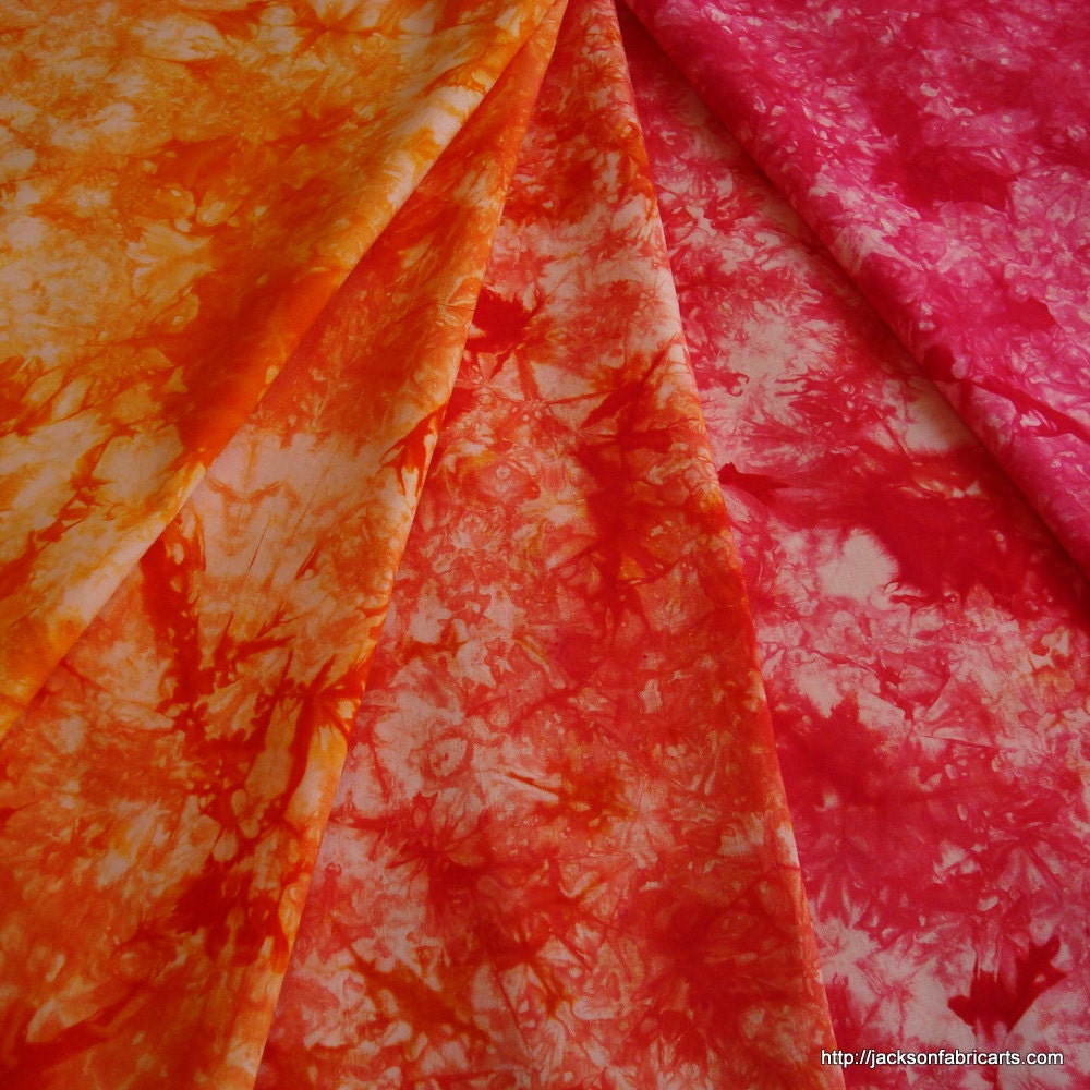 Hand Dyed Fabric Fat Quarters -- Tutti Frutti Palette