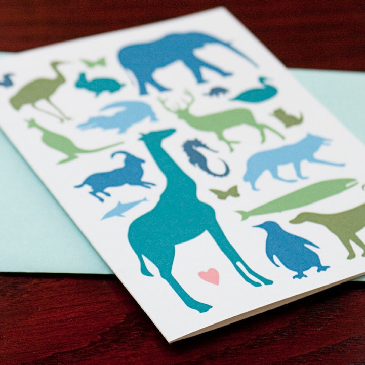 Animal Card - Blues