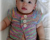 Knitted Baby Rainbow Vest Cotton Blend,Size 6 Months,Multicolor