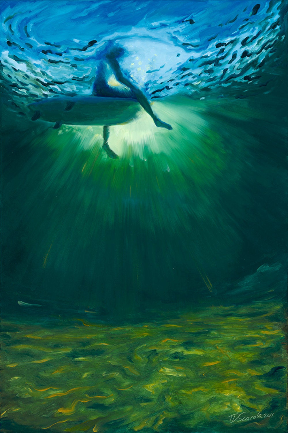 ON SALE Limited Edition - GICLEE Fine Art Reproduction on 16x12 Canvas - Big Blue Deep