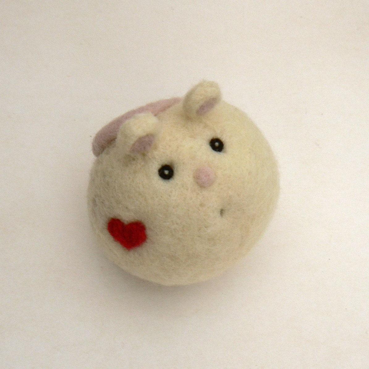 Love Mouse, Heart Needle Felted Waldorf Toy children for her for him unisex cute fun