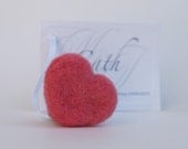 Heart Place Cards, needle felted wedding entertaining, Romantic Soft Wooly Name Place Seating Cards, pinkteamt